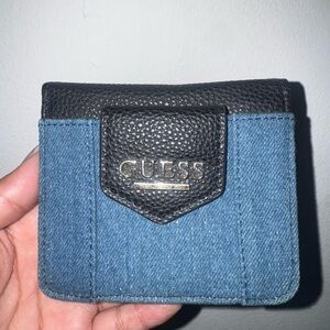 Guess Denim and Black Wallet
